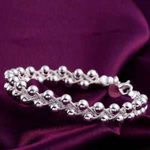 925 Silver Bracelets for Women Braided Chain Wedding Christmas Gift