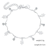 925 Silver Bracelet Four-leaf Clover Zircon Chain Wedding Party Gift