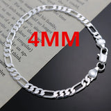 925 Silver Bracelet Women 4MM Chain Jewelry