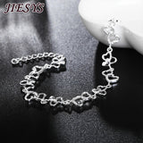 925 Silver Bracelet Women Heart Chain Wedding Party Christmas Jewelry