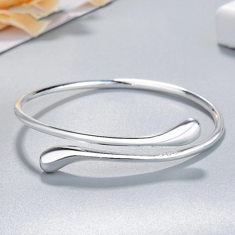 925 Sterling Silver Water Droplets Bracelet for Women Wedding Party Gift