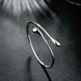 925 Silver Bracelets for Women Water droplets Bangles Lady Wedding Party Gift