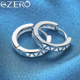 925 Silver Crystal Zircon Hoop Earrings Wedding Party Jewelry Gift