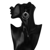 925 Sterling Silver Three Circle Big Earrings for Women High Jewelry Party Gift
