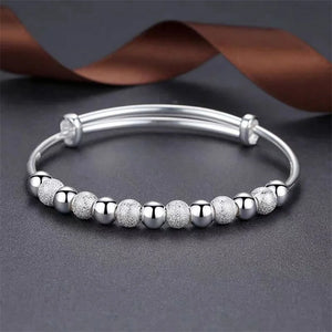 925 Silver Bead Bracelet for Women with Adjustable Size