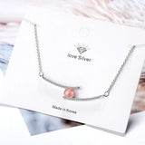 925 Silver Strawberry Crystal Zircon Necklace Choker