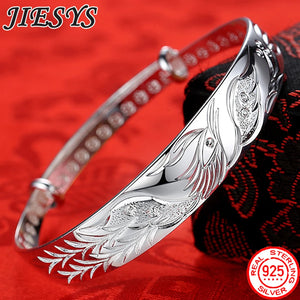 925 Sterling Silver Phoenix Bangles for Women