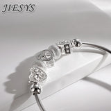 925 Silver Heart Bangles for Women - Wedding Party Bracelets