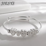 925 Silver Heart Bangles for Women - Wedding Party Bracelets