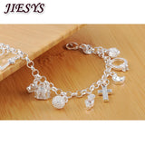 925 Silver Bracelet Crystal Heart Wedding