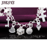 925 Silver Bracelet Crystal Heart Wedding