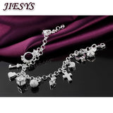 925 Silver Bracelet Crystal Heart Wedding