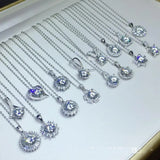 925 Silver Pendant Lab Diamond Cz Party Engagement Necklaces