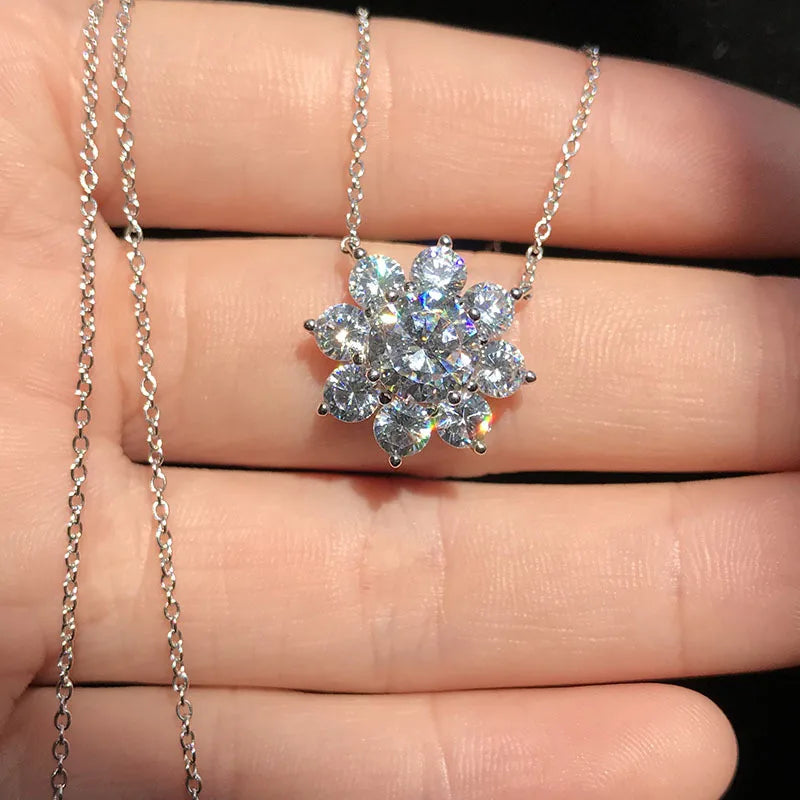 925 Silver Pendant Lab Diamond Cz Party Engagement Necklaces