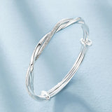 925 Silver Bracelet Bangles for Women Wedding Party Jewelry