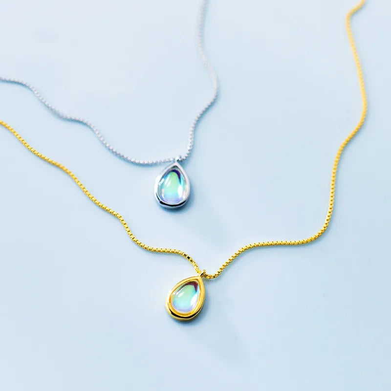 925 Silver Necklace with Colorful Alexandrite Pendant