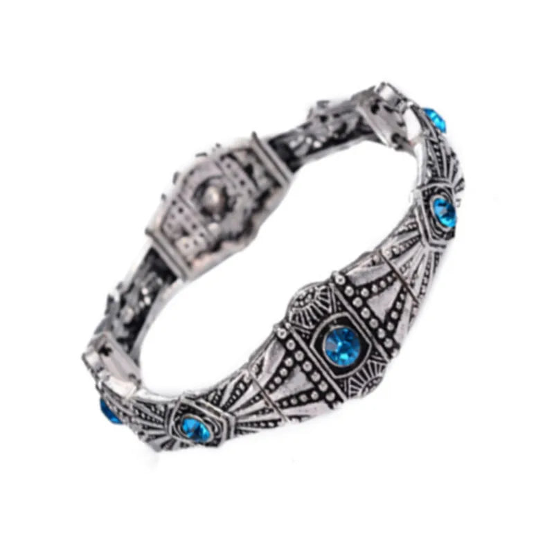 Rhinestone Crystal Alloy Vintage Bracelet Ethnic Jewelry