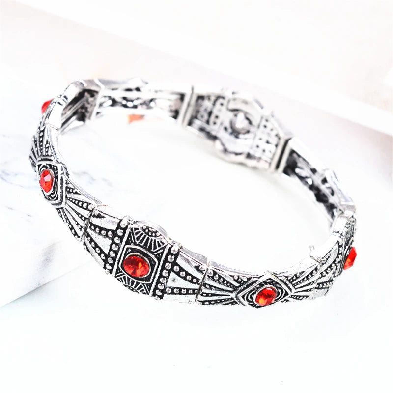 Rhinestone Crystal Alloy Vintage Bracelet Ethnic Jewelry