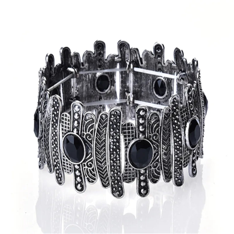 Rhinestone Crystal Alloy Vintage Bracelet Ethnic Jewelry