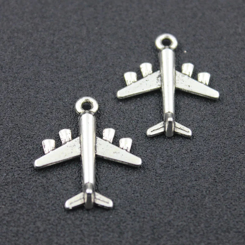 Vintage Airplane Jet Charms for Jewelry Making 50pcs