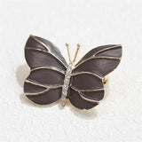 Butterfly Enamel Brooches Metal Crystal Wedding Party Pins