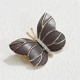 Butterfly Enamel Brooches Metal Crystal Wedding Party Pins
