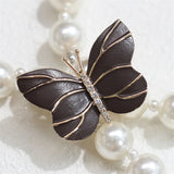 Butterfly Enamel Brooches Metal Crystal Wedding Party Pins