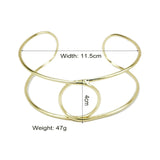 Circular Collar Metal Torsion Choker Necklace Statement Jewelry