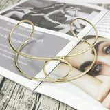 Circular Collar Metal Torsion Choker Necklace Statement Jewelry