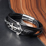 Charm Anchor Stainless Steel Men Leather Bracelet Gift