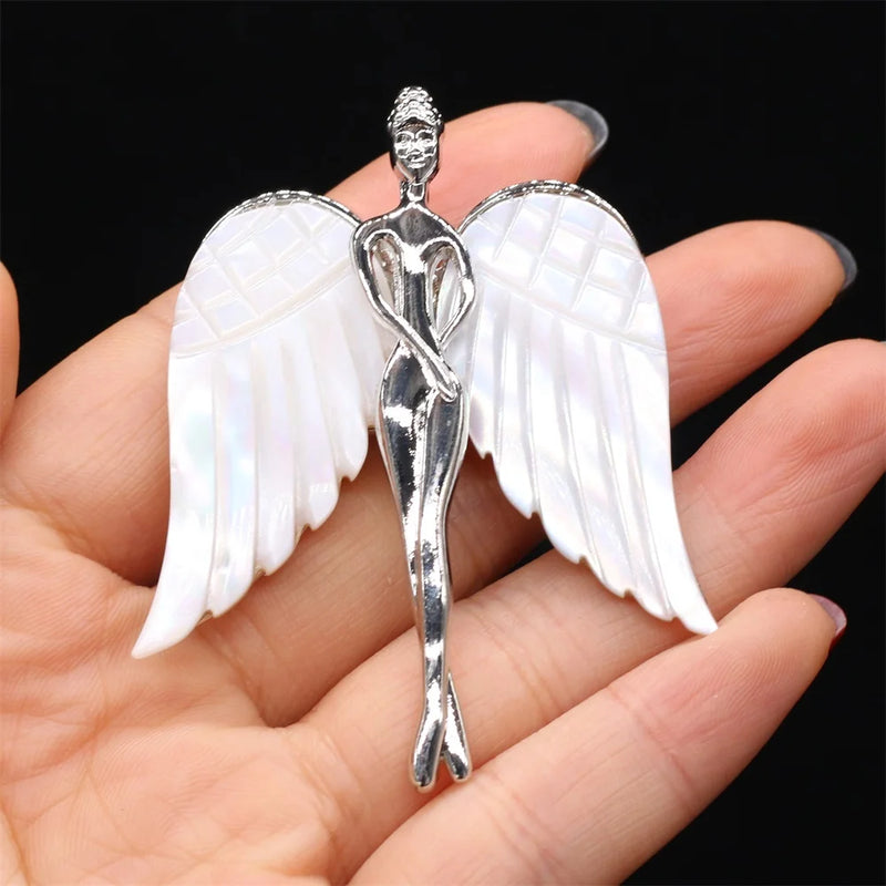 Silver Alloy Angel Brooches Metal Pins for Women