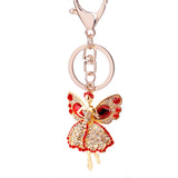 Crystal Angel Wings Girl Keychain Purse Bag Car Party Gift Keyfob R053