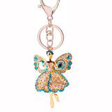 Crystal Angel Wings Girl Keychain Purse Bag Car Party Gift Keyfob R053
