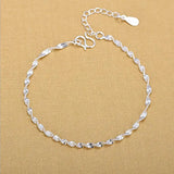 Silver 925 Wave Chain Anklets Bracelet Lady Party Accessories