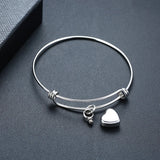 Heart Bangle Bracelet Keepsake Memorial Gift Ladies Cremation Jewelry
