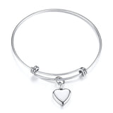 Heart Bangle Bracelet Keepsake Memorial Gift Ladies Cremation Jewelry