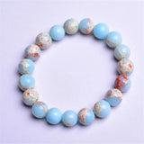 Natural Stone Snakeskin Jaspers Charm Beads Bracelet for Women
