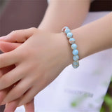 Natural Stone Snakeskin Jaspers Charm Beads Bracelet for Women