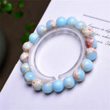 Natural Stone Snakeskin Jaspers Charm Beads Bracelet for Women