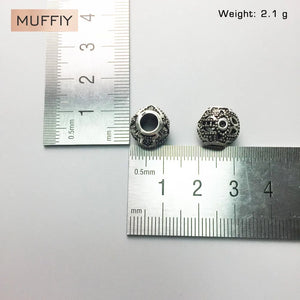 Hamsa Hand Charm Bead Silver 5mm Hole for Necklace Bracelet Earring