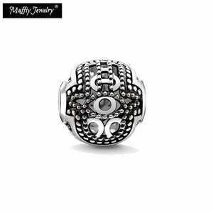 Hamsa Hand Charm Bead Silver 5mm Hole for Necklace Bracelet Earring
