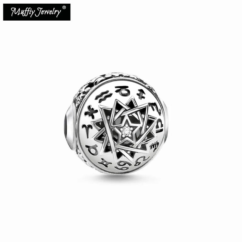 Magical Zodiac Signs Charm Beads 925 Sterling Silver Jewelry