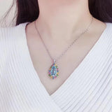 Crystal Water Drop Pendant Choker Chain Necklace for Women