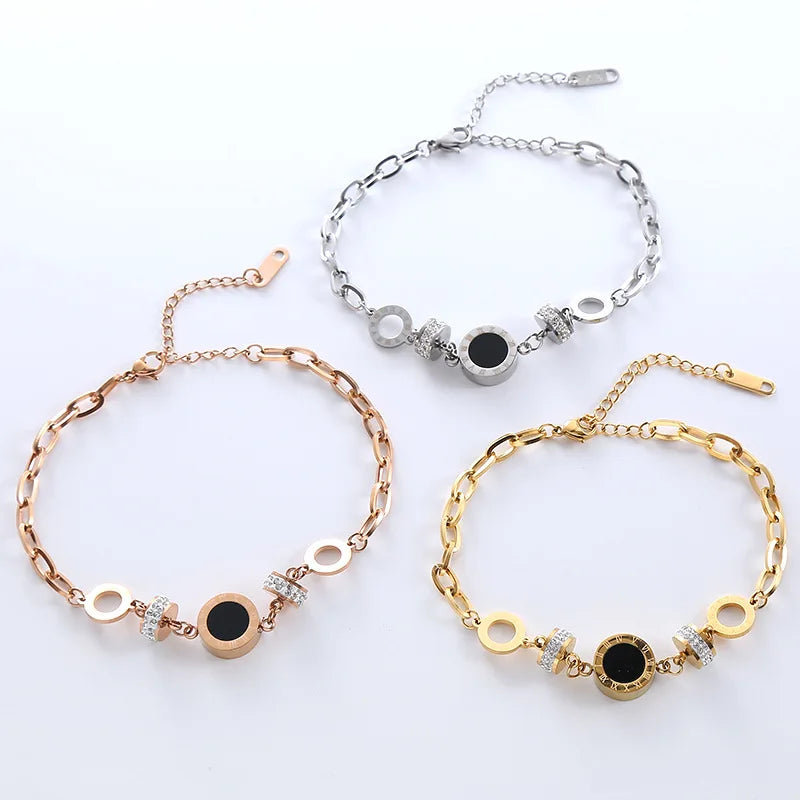 Charm Shell Roman Number Bracelets For Women Vintage Stainless Steel Jewelry