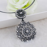 Charm Hollow Out Rhinestone Pendant Necklace for Women