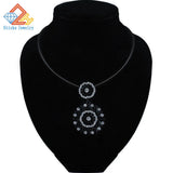 Charm Hollow Out Rhinestone Pendant Necklace for Women