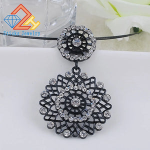 Charm Hollow Out Rhinestone Pendant Necklace for Women
