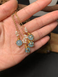 Vintage Chinese Jade Pearl Tassel Drop Earrings