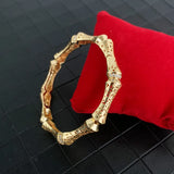 Hollow Flower Bamboo Charm Bracelet Bangles Plating