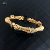 Hollow Flower Bamboo Charm Bracelet Bangles Plating
